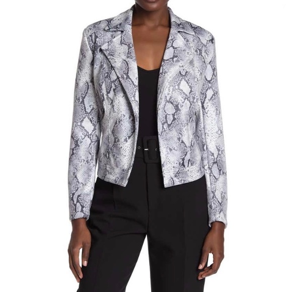 Philosophy Jackets & Blazers - Philosophy Faux suede snake print moto jacket